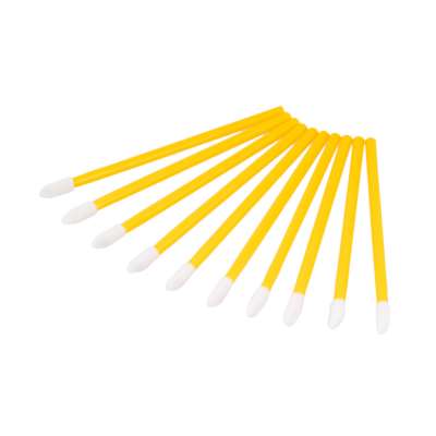 Single yellow plastic handle disposable lip brush makeup tools facial lip applicator brush(50pcs/bag)